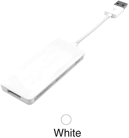 Wireless USB carplay dongle Upgrade for aftermarket Android Version car headunit Support ios13 Split Screen,Google and waze map (White)