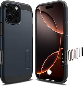 Spigen Tough Armor T (Ai) MagFit Designed for iPhone 16 Pro Max Case [Camera Control Button Cover] [Kickstand] [Military-Grade Protection] Compatible with MagSafe - Metal Slate