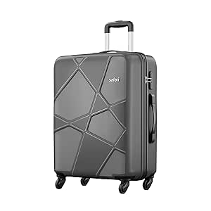 Safari Pentagon Hardside Large Size Check-in Luggage Suitcase Trolley Bags for Travel Dark Grey Color 75cm