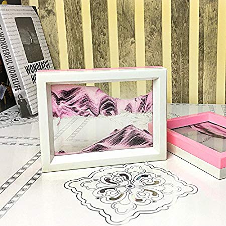 CooCu Moving Sand Art Picture,Desktop Art Toys And As A Gift(Sakura World) - Black,White,Pink