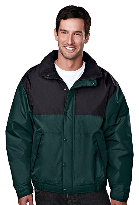 Tri-Mountain Colorblock nylon jacket with fleece lining.