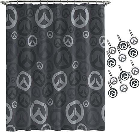 Jay Franco Overwatch Heroes Shower Curtain & 12-Piece Hook Set & Easy Use (Official Overwatch Product)