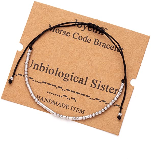 Joycuff Morse Code Bracelets for Women Funny Inspirational Gifts for Her Mom Daughter Sister Best Friend Adjustable Wrap Jewelry