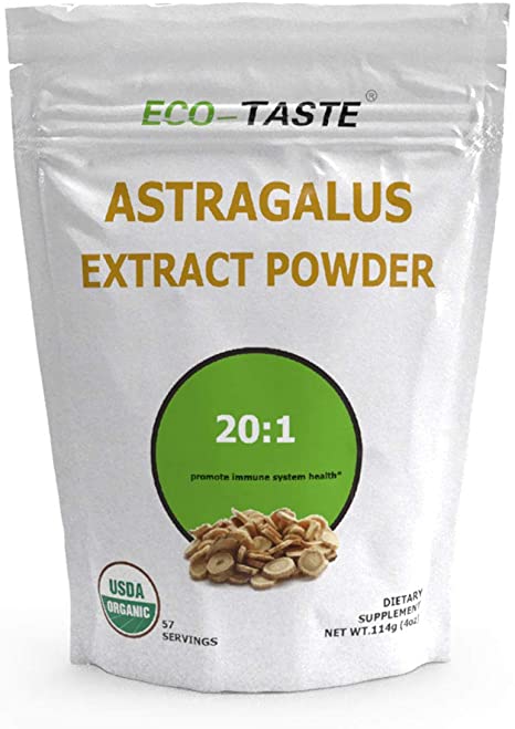 Organic Astragalus Extract Powder, 20:1 Concentrated, Promote Immune System Health, 114 Grams