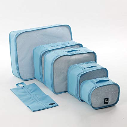 6 Set Packing Cubes - Travel Organizers with Laundry Bag