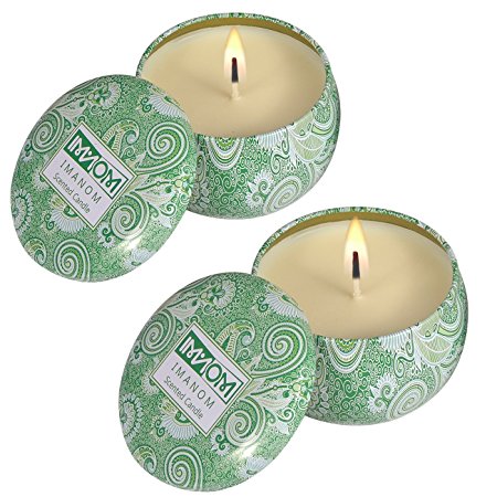 Scented Candles, Pure Soy Wax Travel Tins Candle with Citronella, Natural Mosquito Repels, Outdoor and Indoor, 2-Pack Gift Set