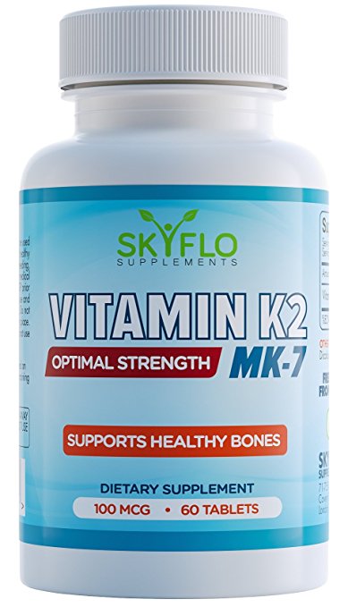 Vitamin K2 (MK-7) - 100mcg High Strength Tablets - Supports Healthy Bones - 60 Tablets.