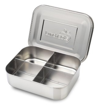 LunchBots Quad Stainless Steel Food Container, Stainless Steel