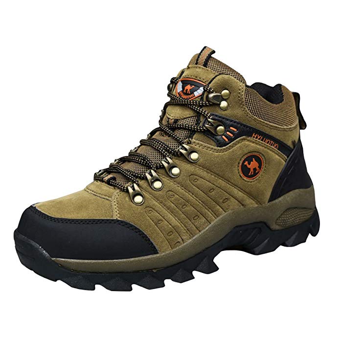 3C Camel HUAYU 5696 Mens Walking Hiking Trail Waterproof Ventilated Mid high-Cut Brown Boots (7, Brown)