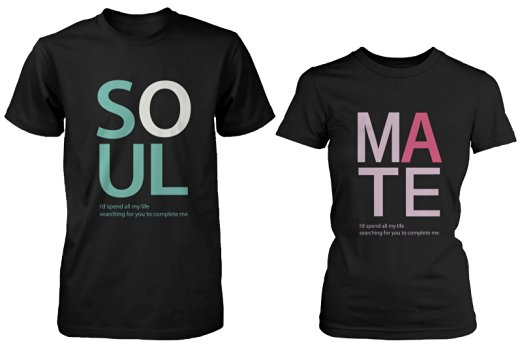 Cute Matching Couple T-Shirts for Boyfriend and Girlfriend - SOUL MATE