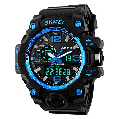 Tradekmk Men's Sports Watch LED Digital Military Watches Waterproof Casual Stopwatch Alarm Army Watch