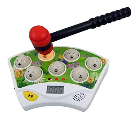 Liberty Imports Whack A Mole Classic Electronic Arcade Game | Kids Educational Musical Learning Bilingual Toy (White)