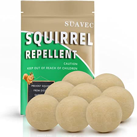 SUAVEC Squirrel Repellent Outdoor, Chipmunk Repellent Outdoor, Squirrel Deterrent Mint, Outdoor Repellent Squirrels for Attic, Squirrels Repellent for Garden, Keep Squirrel Away for Plant- Pack of 8