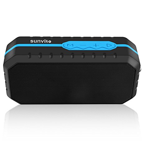 Sunvito Portable Wireless Bluetooth Speaker,Mini Outdoor Waterproof Speaker with 1800mAh Battery (MIC for Hands-free Calling,Line in,USB,TF Card) for iPhone Samsung Galaxy Note and more (Blue)