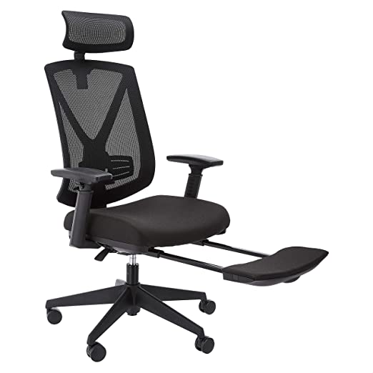 AmazonBasics Ergonomic High-Back Reclining Mesh Office Chair - Adjustable Lumbar Support, Black