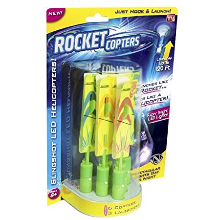 Rocket Copters - The Amazing Slingshot LED Helicopters - As Seen on TV