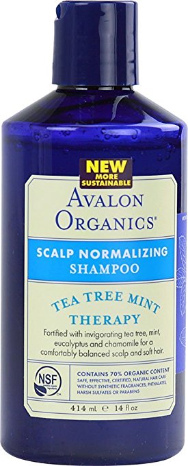 Avalon Organics Scalp Normalizing Therapy Tea Tree Mint Shampoo, 14 Ounce ( Case of 6 )