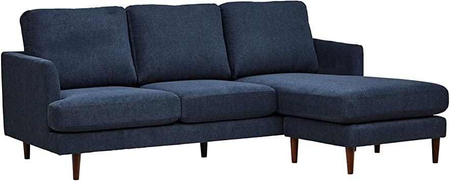 Amazon Brand – Rivet Goodwin Modern Sectional Sofa, 88.6"W, Navy Blue