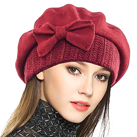 VECRY Women's 100% Wool Bucket Hat Felt Cloche Bow Dress Winter Hats