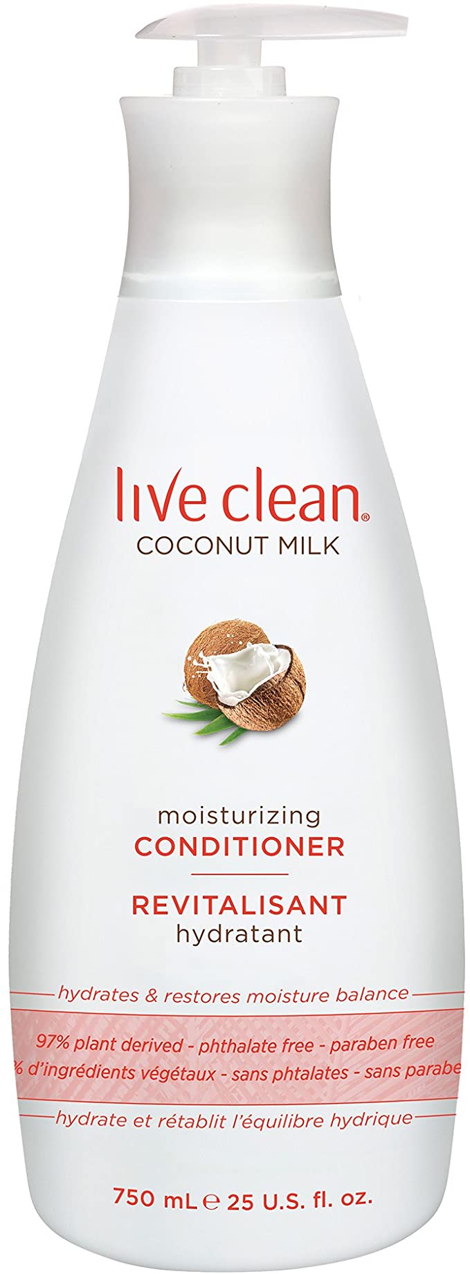 Live Clean Conditioner, Moisturizing Coconut Milk, 750 mL