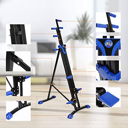Moroly Vertical Climber 2 in 1 Climbing Stepper Folding Exercise Machine,Fitness Equipment Climber Home Gym Cardio Workout Body Trainer (US Stock)
