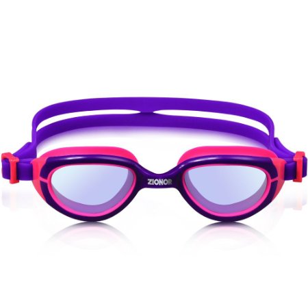 Swim Goggles for Kids, ZIONOR K2 Silicone Swimming Goggle Anti-fog Lens TPR Nose Bridges UV Protection Waterproof Latex-free Comfortable Adjustable Dual Straps for Youth Teenage Boys Girls