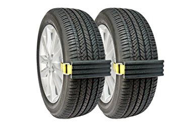 Trac-Grabber - The "Get Unstuck" Traction Solution for Cars/Vans/ATV - Emergency Rescue Device, Prevents Slipping in Snow, Sand & Mud - Chain or Snow Tire Alternative (Set of 2 Blocks & Straps)