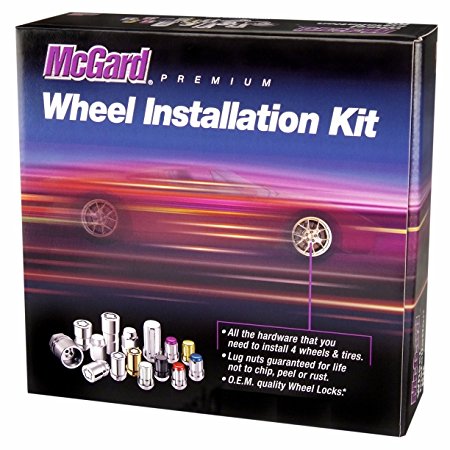 McGard 84563BK Chrome/Black (1/2" - 20 Thread Size) Bulge Cone Seat Style Wheel Installation Kit for Jeep Wrangler - 23 Piece