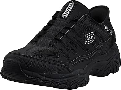 Skechers Men's Afterburn M. Fit Ridgeburn Hands Free Slip-in Loafer, Black/Black, 8 XW US