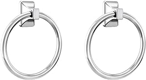 Moen Donnor Collection Chrome 6.25-Inch Diameter Wall Mount Contemporary Bathroom Hand-Towel Ring, P5860 (Pack of 2)