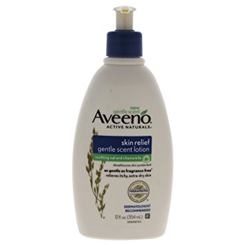 Aveeno Skin Relief Gentle Scent Lotion Relieves Itchy Dry Skin, Soothing Oat And Chamomile, 12 Fl. Oz