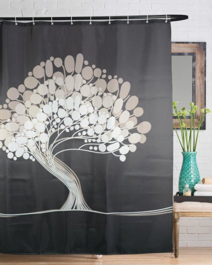 ETTG Waterproof Tree Design Polyester Fabric Shower Curtain