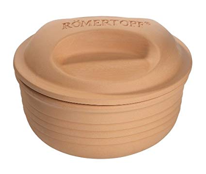 Romertopf by Reston Lloyd Natural Glazed Clay Cooker, Round Casserole, 2-Quart