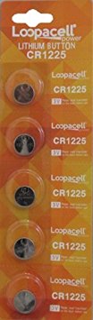 Loopacell CR1225 3V Micro Lithium Button Coin Cell Battery 5 Pcs