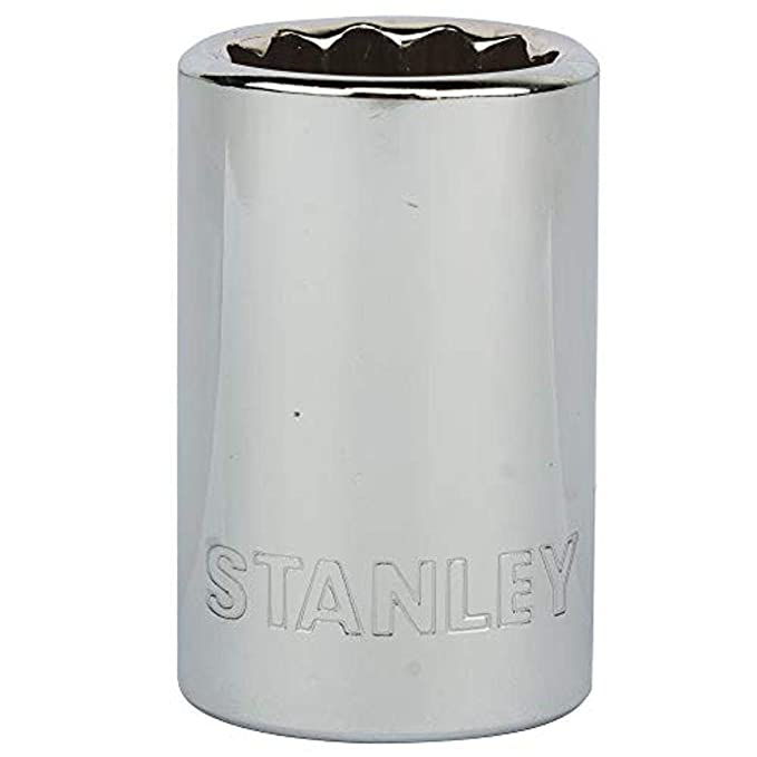 STANLEY 1-88-789 Chrome Vanadium Steel 12 Point Standard Socket 1/2 inch 17 mm Silver