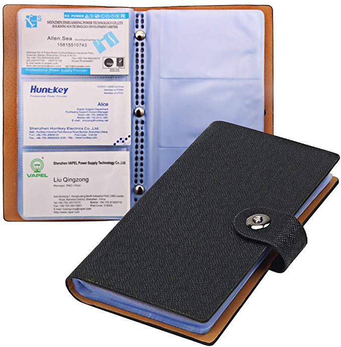 Tenn Well Business Card Holder Book with Magnetic Closure for Organizing Business Cards, Credit Cards, Membership Cards