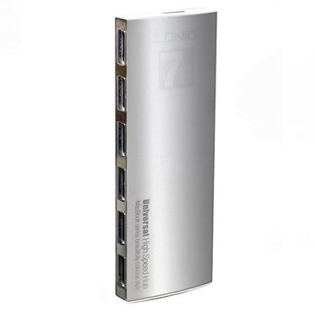 Tektalk 7-Port Universal High Speed Aluminum USB 20 Hub with 37 Micro USB Cable-Silver