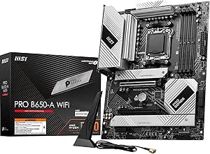 MSI Pro B650-A WiFi Carte mère, ATX - pour processeurs AMD Ryzen 9000, 8000 & 7000, AM5 - DDR5 Memory Boost 7600 MHz/OC, 2 x PCIe 4.0 x16, 3 x M.2 Gen4, Wi-FI 6E