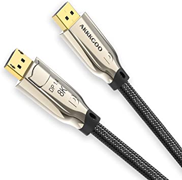 AKKKGOO 8K DisplayPort Cable 0.5M Ultra HD DisplayPort 1.4 Gold-Plated,DP to DP Cable locking and nylon sheath,Support 8K@60Hz,4K@144Hz,32.4Gbps,DP Cable144Hz Gaming Monitor,HDTV,Gaming Graphics Card