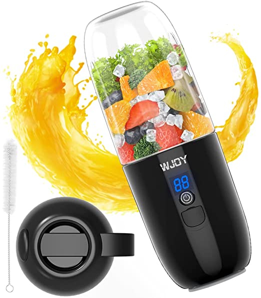WJOY Portable Blender for shakes and smoothies,510ml/4800mAh USB Rechargeable Battery also be used as a Powerbank for Travel Home,Six 25000 rpm Geared Blades Personal Blender
