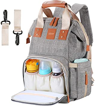 Baby Changing Bag,Rucksack Changing Bag,Baby Bag,Nappy Bag, Multi-Function,Waterproof,Large Diaper Bag Backpack with Insulated Pocket for Mum&Dad,Grey