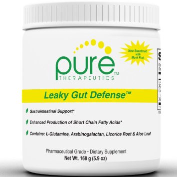 Leaky Gut Defense - 168gm Powder (appox 30 servings per container) | Formulated For Optimal Healing - Stevia-FREE! Now Sweetened with Monk Fruit | Contains: L-Glutamine, Arabinogalactan, Licorice Root 10:1 (deglycyrrhized) | Aloe Leaf (standardized to 50% polysaccharides) | Pharmaceutical Grade