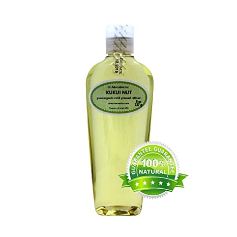 Dr Adorable Organic Kukui Nut Oil Cold Pressed 100% Pure 8 Oz