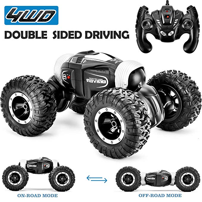 Off Road RC Cars for Kids, Double-sided 4WD Remote Control Car All Terrain Crawler RC Truck Rechargeable Racing RC Car Toys for Boys Kids Gifts