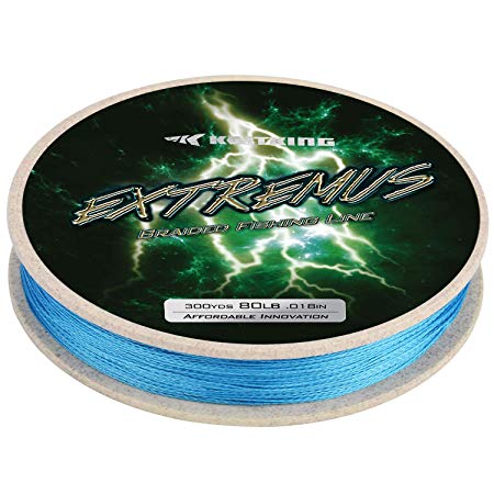 KastKing Extremus Braided Fishing Line, Highly Abrasion Resistant 4-Strand Braided Lines, Thin Diameter, Zero Stretch, Zero Memory, Easy Casting, Great Knot Strength, Color Fast