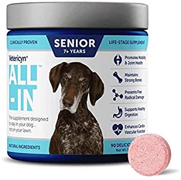 Vetericyn All-in Dog Supplement. Naturally Safe Daily Supplement with Optimal Absorption Technology. Bone and Joint Support. Maintain a Healthy Immune and Digestive System. 90 Tablets. 7.3 Ounces