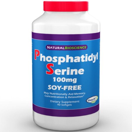 Phosphatidylserine Soy-Free, 100mg, 90 Softgels. Patented Sharp-PS® Formula. (1)