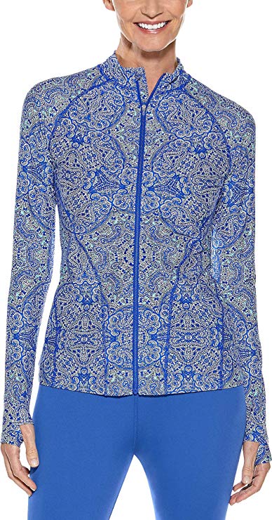 Coolibar UPF 50  Women's Atitlan Ruche Swim Jacket - Sun Protective