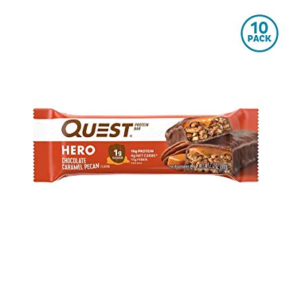 Quest Nutrition Hero Protein Bar, Chocolate Caramel Pecan, 10 Count