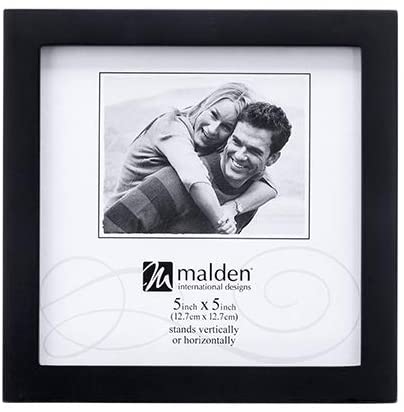 Malden International Designs Black Concept Wood Picture Frame, 5x5, Black